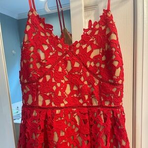 Red lace dress